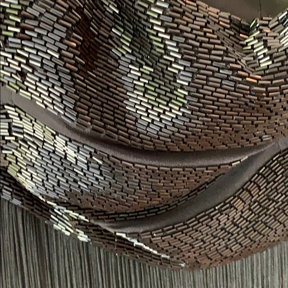 Basix Black Label Black Beaded Dress with Fringe - Picture 6 of 7